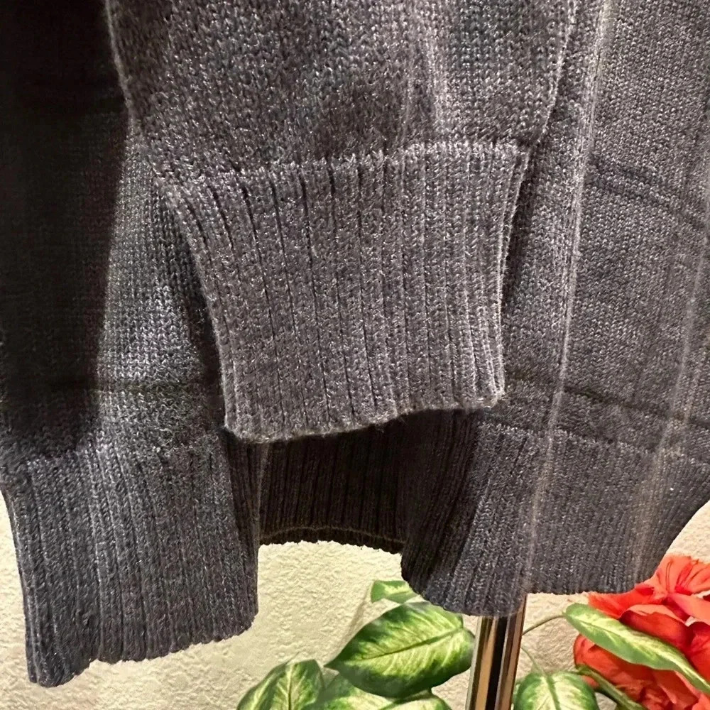 Oscar De La Renta Sweater Gray Blue Long Sleeve size M - Picture 11 of 13